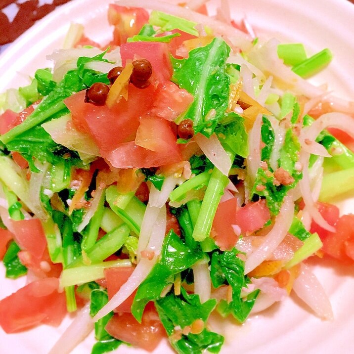 たね菜と豚しゃぶの柚子薫る温野菜サラダ